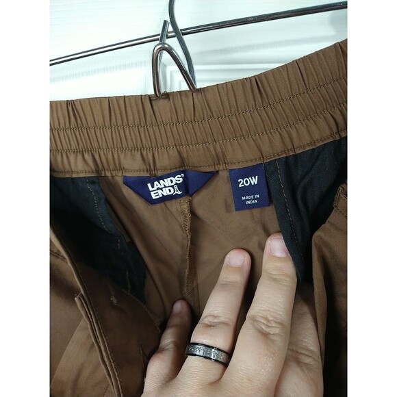 Lands End Woman 20W High Rise Poplin Crisp Chino Wide Leg Pants dress up or down - Picture 8 of 11